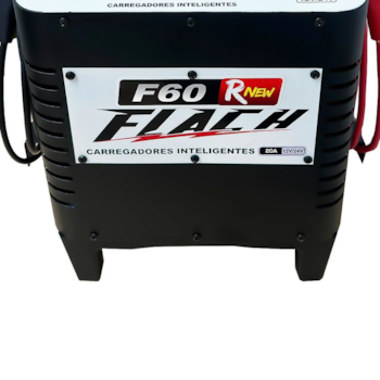 CARREGADOR INTELIGENTE DE BATERIA 12V/24V TENSAO DE SAIDA 20AH COM PAINEL DIGITAL E AUXILIADOR DE PARTIDA 60AH - F60 RNEW FLACH