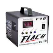CARREGADOR INTELIGENTE DE BATERIA 15V/12V TENSAO DE SAIDA 15AH COM PAINEL DIGITAL E AUXILIADOR DE PARTIDA 15AH - F15 FLACH