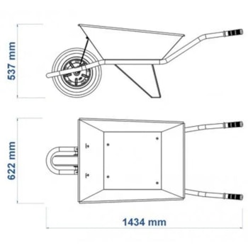 CARRINHO DE MÃO 65L BRAÇO E CAÇAMBA QUADRADA METÁLICA REFORCADA - 77714435 TRAMONTINA