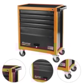 CARRO P/ FERRAMENTAS LARANJA C/ 5 GAVETAS E 1 PORTA C/ TRANCAS - 44950009 TRAMONTINA PRO CARRO P/ FERRAMENTAS LARANJA C/ 5 GAVETAS E 1 PORTA C/ TRANCAS - 44950009 TRAMONTINA PRO