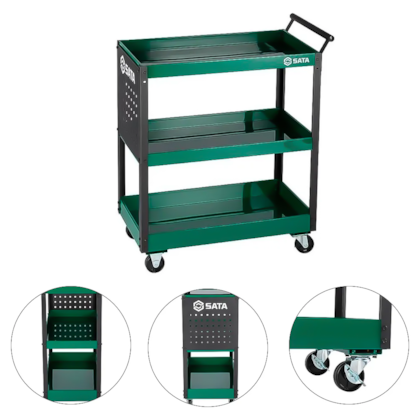 CARRO PARA FERRAMENTAS 3 GAVETAS COM RODAS DE PU SUPORTA 80KG - ST95222B SATA