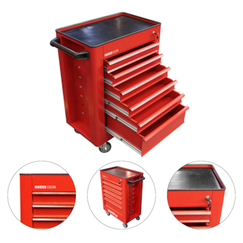 CARRO PARA FERRAMENTAS COM 6 GAVETAS MODELO ESSENCIAL R20150106 - 3301664 GEDORE RED