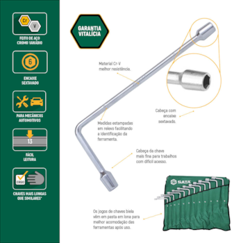 CHAVE BIELA 11MM SEXTAVADA - SATA
