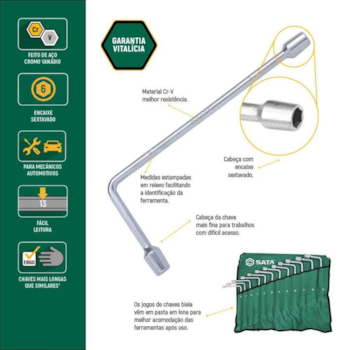 CHAVE BIELA SEXTAVADA 19MM - SATA