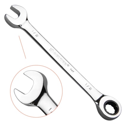 CHAVE COMBINADA COM CATRACA 1/2 POLEGADAS - 9016BT BELZER CHAVE COMBINADA COM CATRACA 1/2 POLEGADAS - 9016BT BELZER