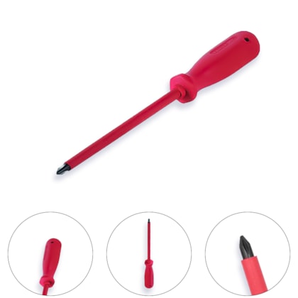 CHAVE DE FENDA CRUZADA ISOLADA PH2 160NR 1/4" X 4" - 035265 GEDORE CHAVE DE FENDA CRUZADA ISOLADA PH2 160NR 1/4" X 4" - 035265 GEDORE