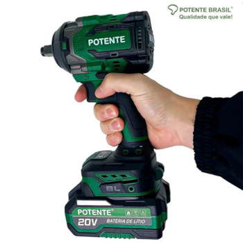 CHAVE DE IMPACTO 1/2" 880NM 20V BRUSHLESS COM 2 BATERIAS 4AH + CARREGADOR E MALETA - POTENTE BRASIL