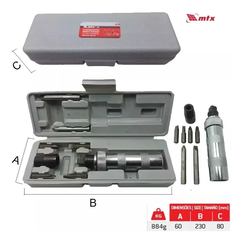 K　Taページ CHAVE DE IMPACTO MANUAL 1/2 6 PEÇAS COM MALETA - 115759 MTX - HBR Flex