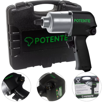 CHAVE DE IMPACTO PNEUMÁTICA 1/2" DUPLO MARTELO - 01.41.PN120178 POTENTE BRASIL CHAVE DE IMPACTO PNEUMÁTICA 1/2" DUPLO MARTELO - 01.41.PN120178 POTENTE BRASIL