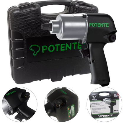 CHAVE DE IMPACTO PNEUMÁTICA 1/2" DUPLO MARTELO - 01.41.PN120178 POTENTE BRASIL CHAVE DE IMPACTO PNEUMÁTICA 1/2" DUPLO MARTELO - 01.41.PN120178 POTENTE BRASIL