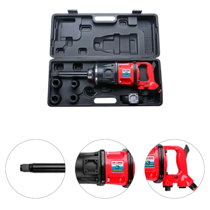 CHAVE DE IMPACTO PNEUMATICA 1" EIXO LONGO 3500NM  COM 4 SOQUETES (27, 30, 32 E 33MM) E MALETA CHI-3500 RED - 000027576 CHIAPERINI