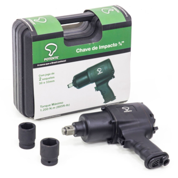 CHAVE DE IMPACTO PNEUMÁTICA 3/4" 1200NM COM MALETA E SOQUETES - 01.41.PN3402120 POTENTE BRASIL CHAVE DE IMPACTO PNEUMÁTICA 3/4" 1200NM COM MALETA E SOQUETES - 01.41.PN3402120 POTENTE BRASIL