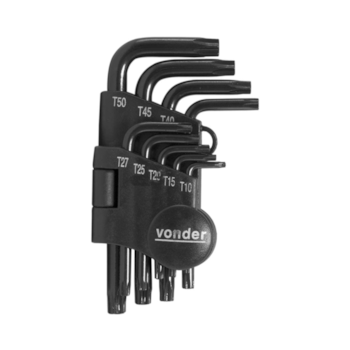 CHAVE HEXALOBULAR TORK 9PC T10-T50 CRV - 3573010050 VONDER CHAVE HEXALOBULAR TORK 9PC T10-T50 CRV - 3573010050 VONDER