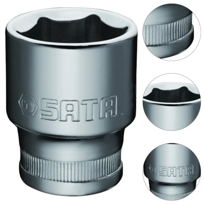 CHAVE SOQUETE SEXTAVADO CROMO VANADIO 1/2" 12MM - ST13303SC SATA