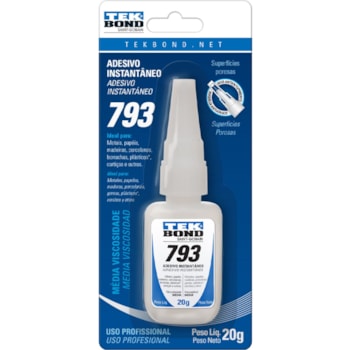 COLA INSTANTÂNEA 793 20G BICO - 64266 TEKBOND COLA INSTANTÂNEA 793 20G BICO - 64266 TEKBOND