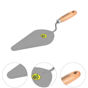 COLHER DE PEDREIRO METÁLICA REDONDA DE 10" CABO DE MADEIRA - 77358105 TRAMONTINA COLHER DE PEDREIRO METÁLICA REDONDA DE 10" CABO DE MADEIRA - 77358105 TRAMONTINA