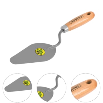 COLHER DE PEDREIRO METÁLICA REDONDA DE 6" C/ CABO DE MADEIRA - 77358065 TRAMONTINA COLHER DE PEDREIRO METÁLICA REDONDA DE 6" C/ CABO DE MADEIRA - 77358065 TRAMONTINA