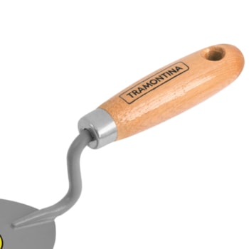 COLHER DE PEDREIRO METÁLICA REDONDA DE 6" C/ CABO DE MADEIRA - 77358065 TRAMONTINA COLHER DE PEDREIRO METÁLICA REDONDA DE 6" C/ CABO DE MADEIRA - 77358065 TRAMONTINA