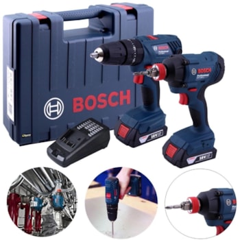 COMBO FURADEIRA E PARAFUSADEIRA 18V GSB 180-LI + CHAVE DE IMPACTO 1/2 18V GDX 180-LI - BOSCH COMBO FURADEIRA E PARAFUSADEIRA 18V GSB 180-LI + CHAVE DE IMPACTO 1/2 18V GDX 180-LI - BOSCH