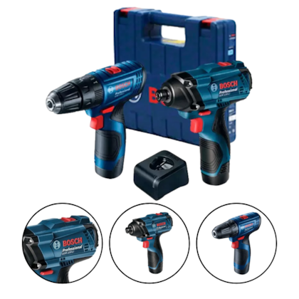 COMBO FURADEIRA / PARAFUSADEIRA GSR 120-LI + CHAVE IMPACTO GDR 120-LI MALETA PLASTICA - 06019G80E4 BOSCH COMBO FURADEIRA / PARAFUSADEIRA GSR 120-LI + CHAVE IMPACTO GDR 120-LI MALETA PLASTICA - 06019G80E4 BOSCH