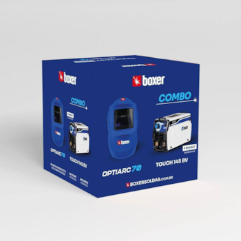 COMBO INVERSORA DE SOLDA 140A TOUCH 145 + MÁSCARA DE SOLDA AUTOMÁTICA OPTIARC 70 - 1015014 BOXER COMBO INVERSORA DE SOLDA 140A TOUCH 145 + MÁSCARA DE SOLDA AUTOMÁTICA OPTIARC 70 - 1015014 BOXER