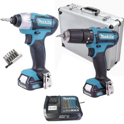 COMBO PARAFUSADEIRA DE IMPACTO E FURADEIRA - CLX224SAX 12V MAKITA Voltagem:BIVOLT