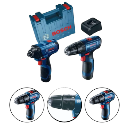 COMBO PARAFUSADEIRA GSB 120-LI + CHAVE IMPACTO GDR 120-LI + KIT - 06019G81E3 BOSCH COMBO PARAFUSADEIRA GSB 120-LI + CHAVE IMPACTO GDR 120-LI + KIT - 06019G81E3 BOSCH