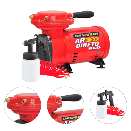 COMPRESSOR AR DIRETO 1/3CV RED + PISTOLA - CHIAPERINI