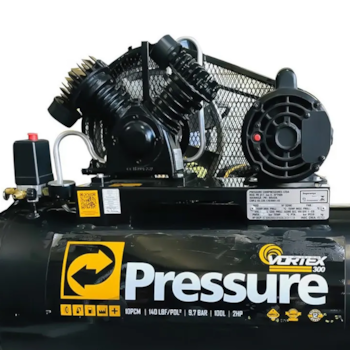 COMPRESSOR DE AR 10 PES 100L 140PSI VORTEX300 2HP MONOFASICO 220V - PRESSURE