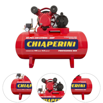 COMPRESSOR DE AR 10 PES 110L 2CV 140PSI RED RCH 10/110 220V - CHIAPERINI