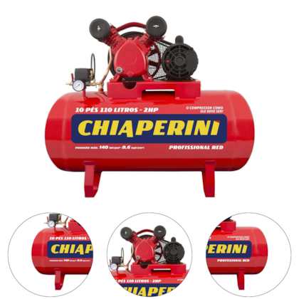 COMPRESSOR DE AR 10 PES 110L 2CV 140PSI RED RCH 10/110 220V - CHIAPERINI