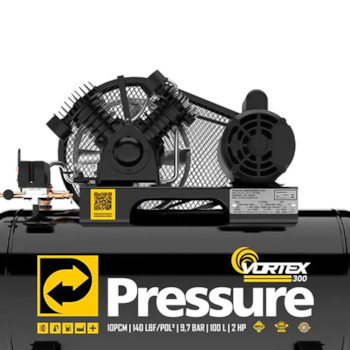 COMPRESSOR DE AR 100L 10PES 140PSI VORTEX 300 2HP 127/220V - 8975701241 PRESSURE