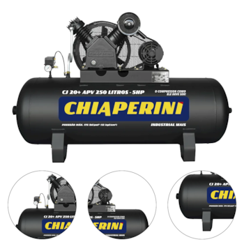 COMPRESSOR DE AR 20 PCM 250L 5HP 175PSI CJ 20 + APV TRIFÁSICO - 00690 CHIAPERINI