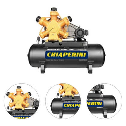 COMPRESSOR DE AR 60 PES 425L 15HP 175PSI CJ 60 APW TRIFASICO 220V / 380V IP21 - CHIAPERINI