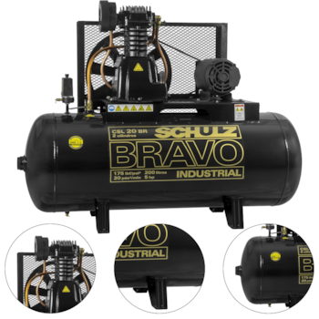 COMPRESSOR DE AR BRAVO 20 PÉS 200L 5HP 380V CSL20BR/20 - 922.7759-0 SCHULZ COMPRESSOR DE AR BRAVO 20 PÉS 200L 5HP 380V CSL20BR/20 - 922.7759-0 SCHULZ