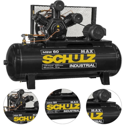 COMPRESSOR DE AR FORT 425L MOTOR 15CV 380/660V  MSW 60 - SCHULZ COMPRESSOR DE AR FORT 425L MOTOR 15CV 380/660V  MSW 60 - SCHULZ