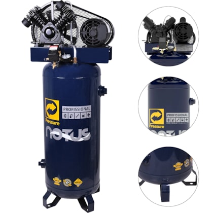 COMPRESSOR DE AR VERTICAL 10 PES 100L 2HP NOTUS 110/220V MONOFÁSICO - 8975701254 PRESSURE COMPRESSOR DE AR VERTICAL 10 PES 100L 2HP NOTUS 110/220V MONOFÁSICO - 8975701254 PRESSURE
