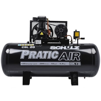 COMPRESSOR PRATIC 20/200 LITROS TRIFÁSICO - CSL20/200L SCHULZ COMPRESSOR PRATIC 20/200 LITROS TRIFÁSICO - CSL20/200L SCHULZ