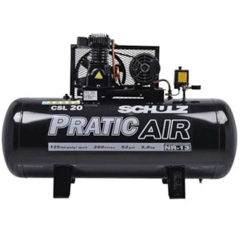 COMPRESSOR PRATIC 20/200 LITROS TRIFÁSICO - CSL20/200L SCHULZ COMPRESSOR PRATIC 20/200 LITROS TRIFÁSICO - CSL20/200L SCHULZ