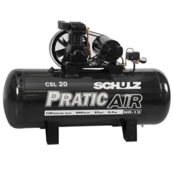 COMPRESSOR PRATIC 20/200 LITROS TRIFÁSICO - CSL20/200L SCHULZ COMPRESSOR PRATIC 20/200 LITROS TRIFÁSICO - CSL20/200L SCHULZ