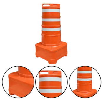 CONE BALIZADOR 40 X 40 X 1,10 MT LARANJA COM FAIXA FIT - PLASTCOR