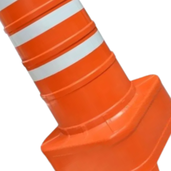 CONE BALIZADOR 40 X 40 X 1,10 MT LARANJA COM FAIXA FIT - PLASTCOR