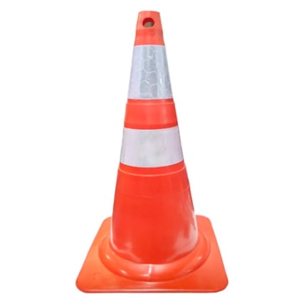 CONE LARANJA E BRANCO REFLETIVO 75CM - 700.01292 PLÁSTCOR CONE LARANJA E BRANCO REFLETIVO 75CM - 700.01292 PLÁSTCOR