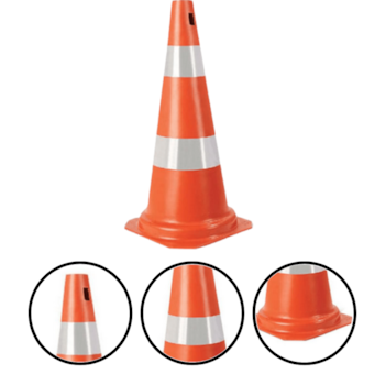 CONE REFLETIVO 75CM LARANJA / BRANCO - 003407 LEDAN