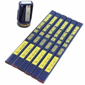 Conjunto Apontador E 6 Lapis P/ Carpinteiro Irwin - Iw13827 Conjunto Apontador E 6 Lapis P/ Carpinteiro Irwin - Iw13827