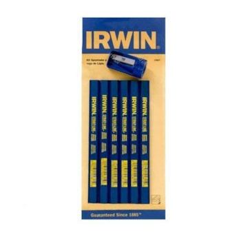 Conjunto Apontador E 6 Lapis P/ Carpinteiro Irwin - Iw13827 Conjunto Apontador E 6 Lapis P/ Carpinteiro Irwin - Iw13827