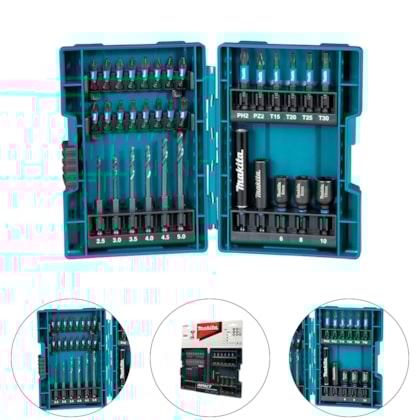 CONJUNTO DE BITS E BROCAS 33 PECAS - B-66896 MAKITA CONJUNTO DE BITS E BROCAS 33 PECAS - B-66896 MAKITA