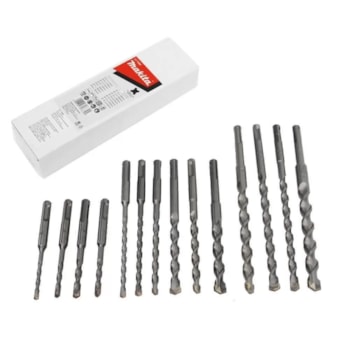 CONJUNTO DE BROCAS PARA MARTELETE SDS-PLUS 14 PEÇAS - D-71956 MAKITA