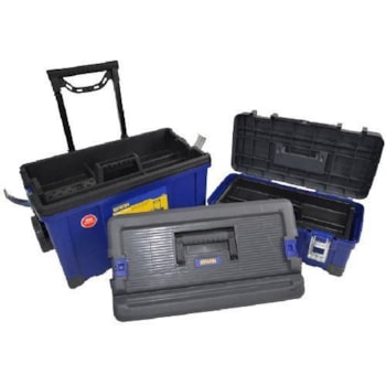 Conjunto De Caixas Plásticas Baú 25 Pol. + 21 C/ Rodas Irwin 1903058 Conjunto De Caixas Plásticas Baú 25 Pol. + 21 C/ Rodas Irwin 1903058