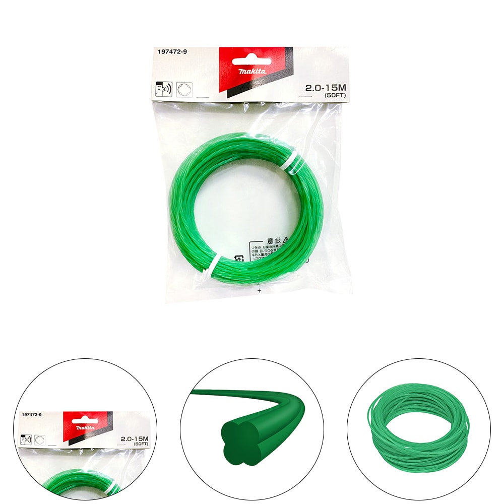 CONJUNTO DE FIO DE NYLON 2.0 X 15MT - 197472-9 MAKITA - HBR Flex